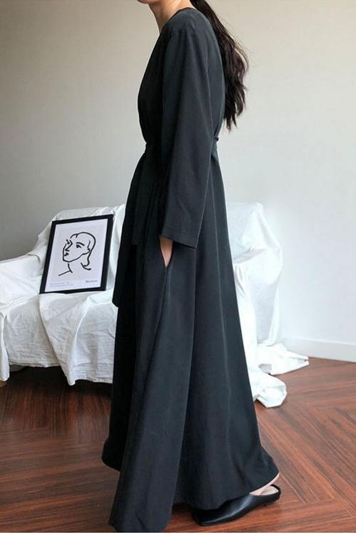 Kimono Style Long Sleeve Maxi Dress - Daisy Store