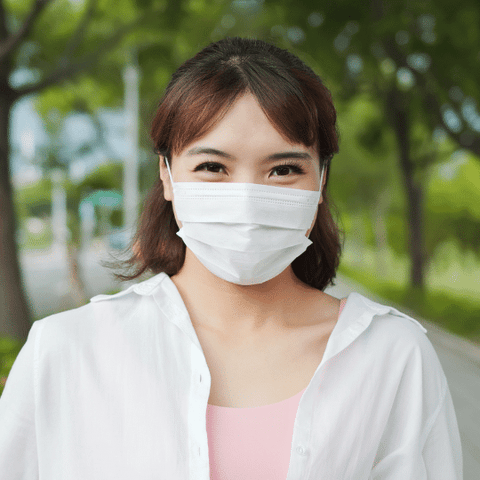 Japanese women wearing a mask