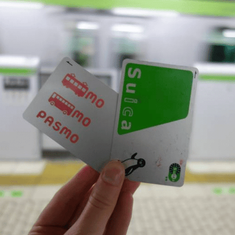 Pasmo and Suica prepaid travel train card, Japan