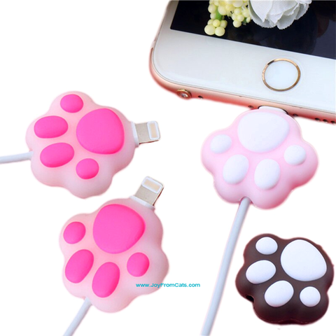 iPhone 11 USB Paw Print Cable/Cord Protector - www.JoyFromCats.com