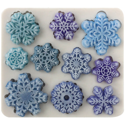 WSMS12PK - Wilton Silicone, 12 Pack Mini Snowflake Molds