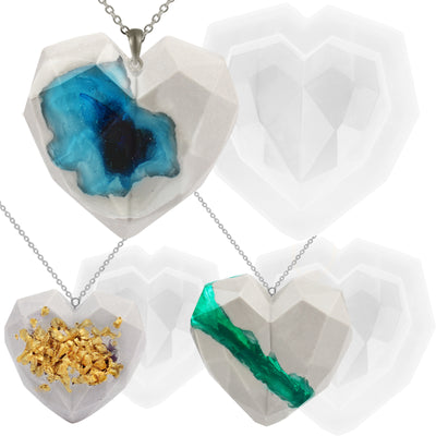 Faceted & Puffy Hearts Resin Silicone Mold – FUNSHOWCASE