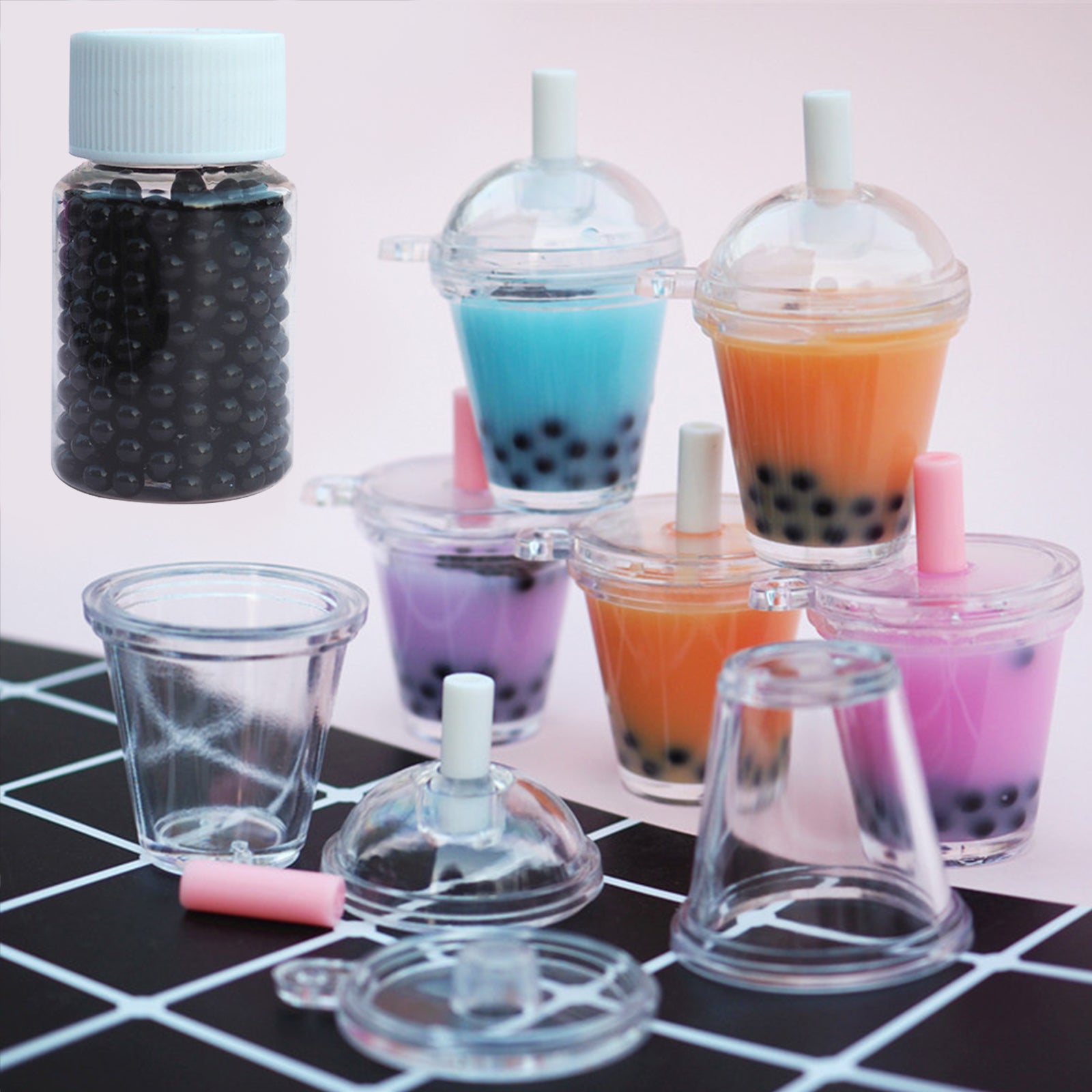 Bubble Tea Jewelry Making Kits Black Pearl|Cup|Lid|Straw ...