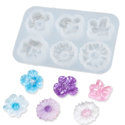 Mini Flower Resin Silicone Mold 6-cavity Rose