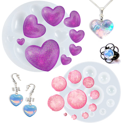Faceted & Puffy Hearts Resin Silicone Mold – FUNSHOWCASE