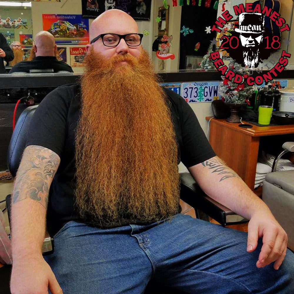 Mychael Anders - The TOP 12 MEANest BEARDS in the world for 2018. The 2018 MEANest BEARD Worldwide Contest. 141 contestants from 19 countries.  Best beards with a MEAN attitude.  MEAN BEARD Co.