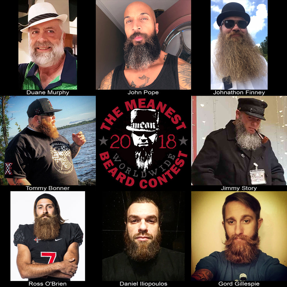 Contestants 105 to 112.  The 2018 MEANest BEARD Worldwide Contest.