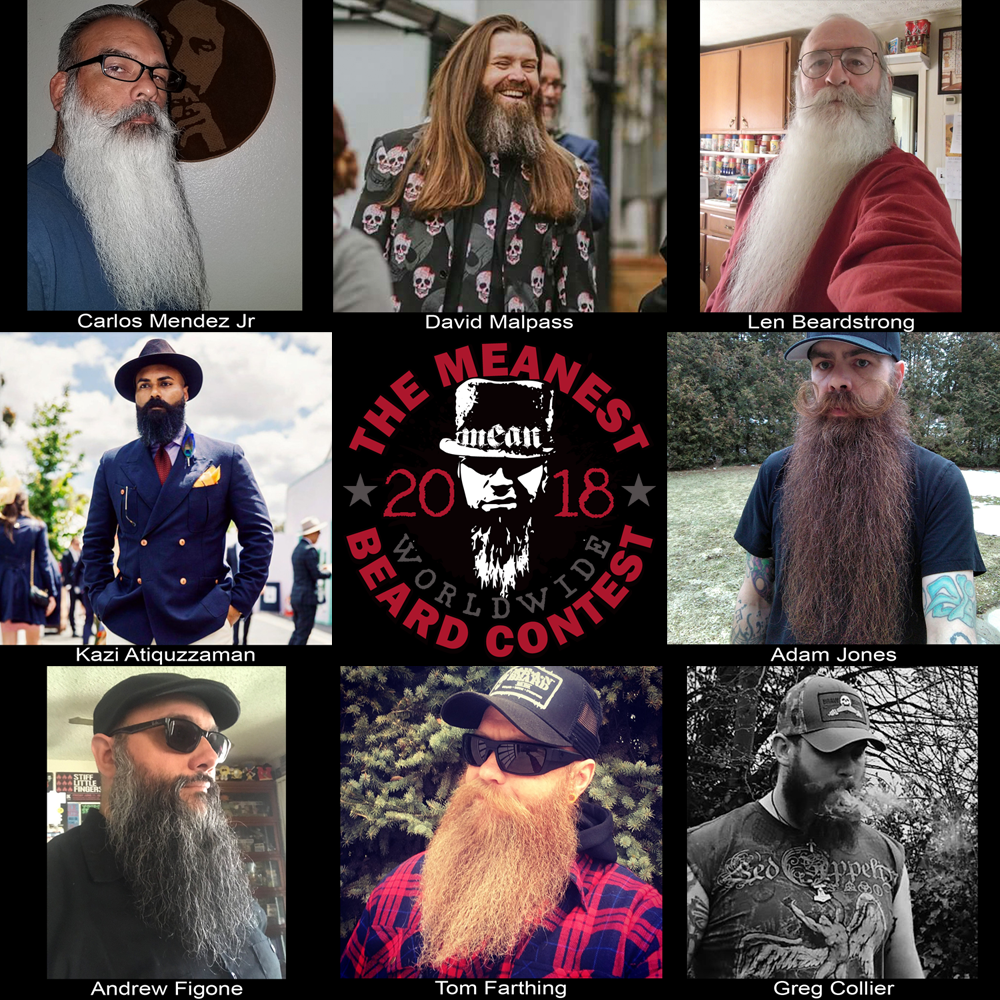 Contestants 17 - 24.  The 2018 MEANest BEARD Worldwide Contest.