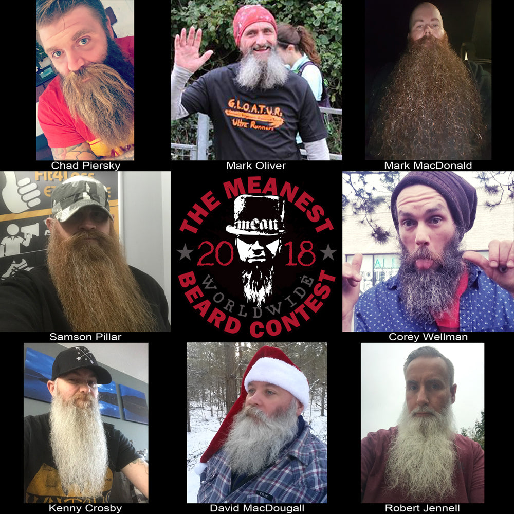 Contestants 25 to 32.  The 2018 MEANest BEARD Worldwide Contest.