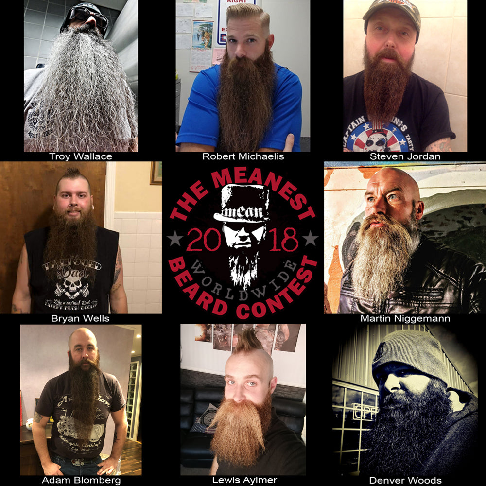 Contestants 33 to 40.  The 2018 MEANest BEARD Worldwide Contest.