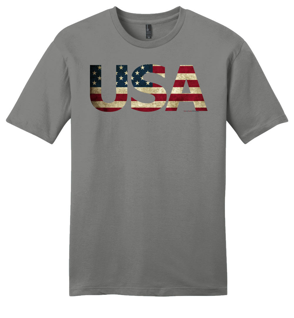 Pro America Shirt Young Mens, USA Flag in USA Letters - Lost at Home S ...