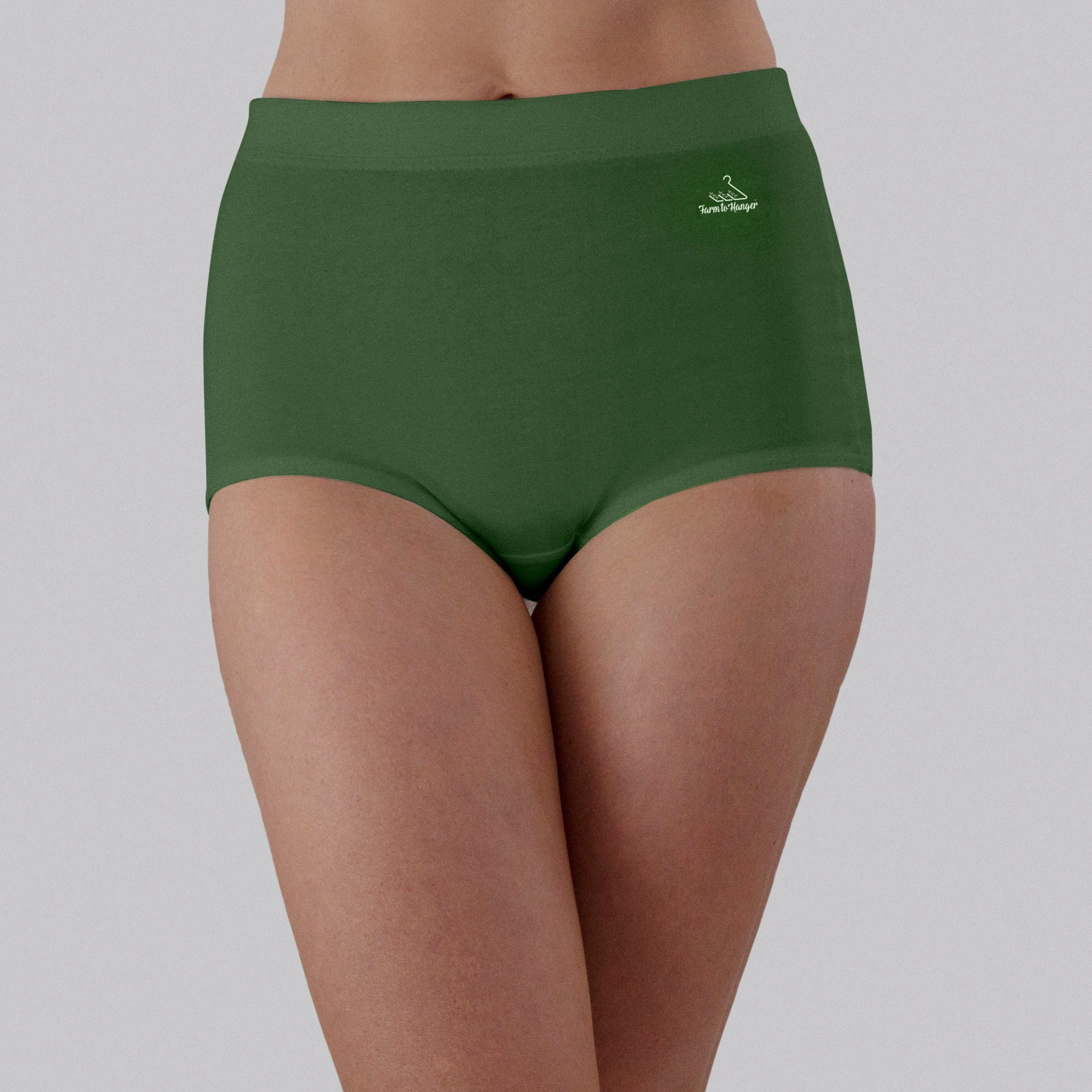 SOLD OUT - High Waist Low Leg Comfy Bum Knickers - Single - Eucalypt