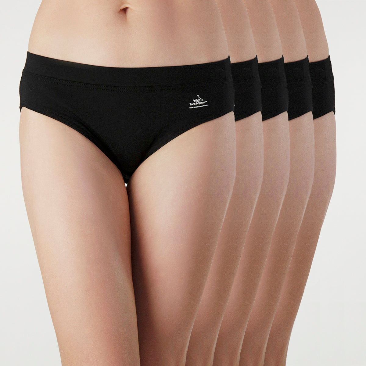 Comfy Bum Knickers - Single Colour FIVE Set - Black