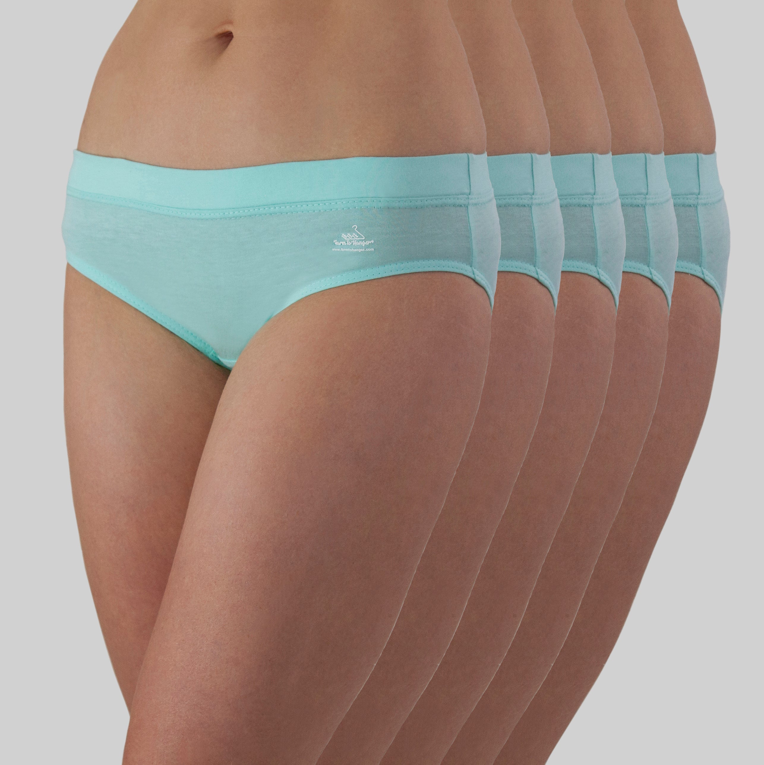 SOLD OUT - Comfy Bum Knickers - Single Colour FIVE Set - Powder Aqua