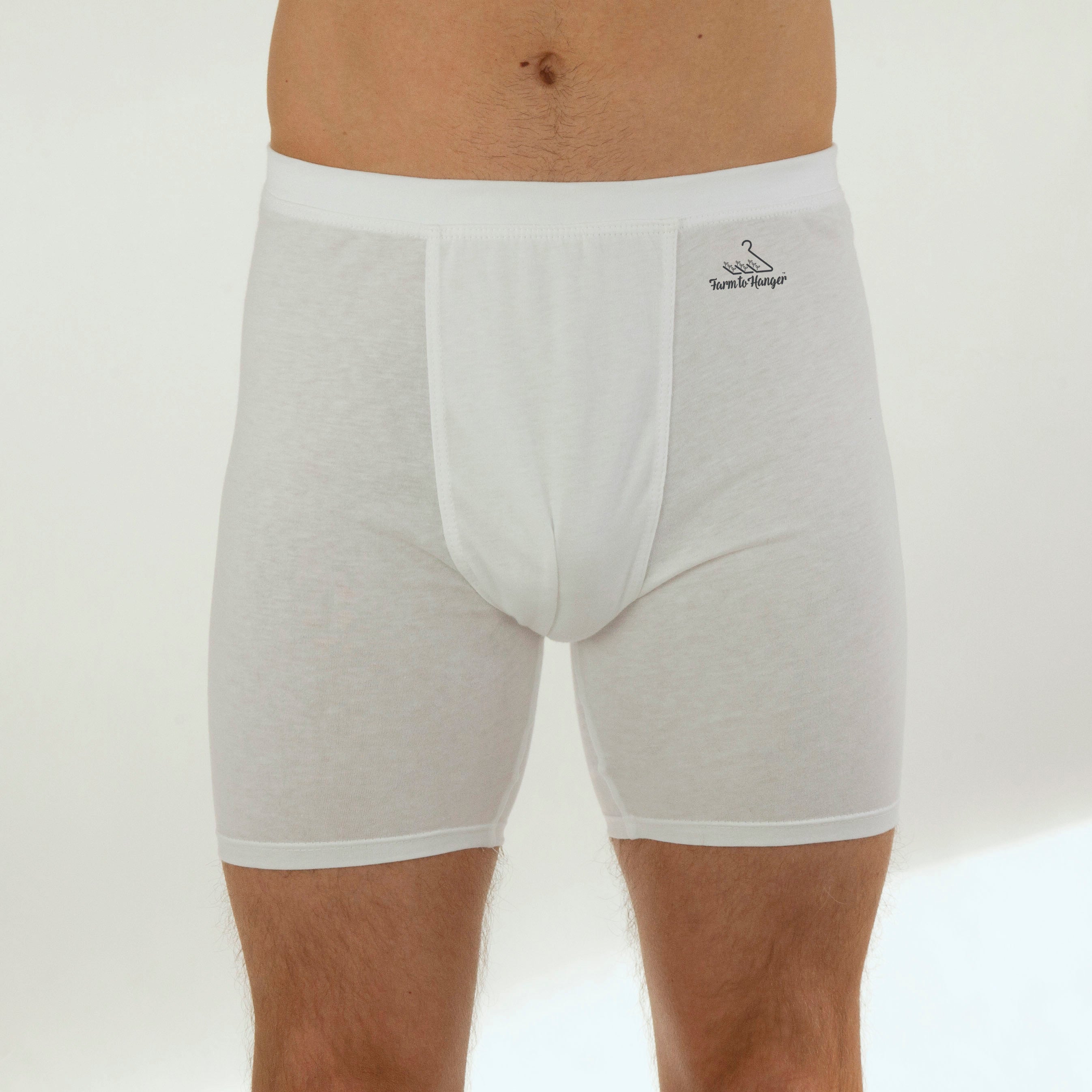 Men's Comfy Trunks, Long Leg - Triple Set - White