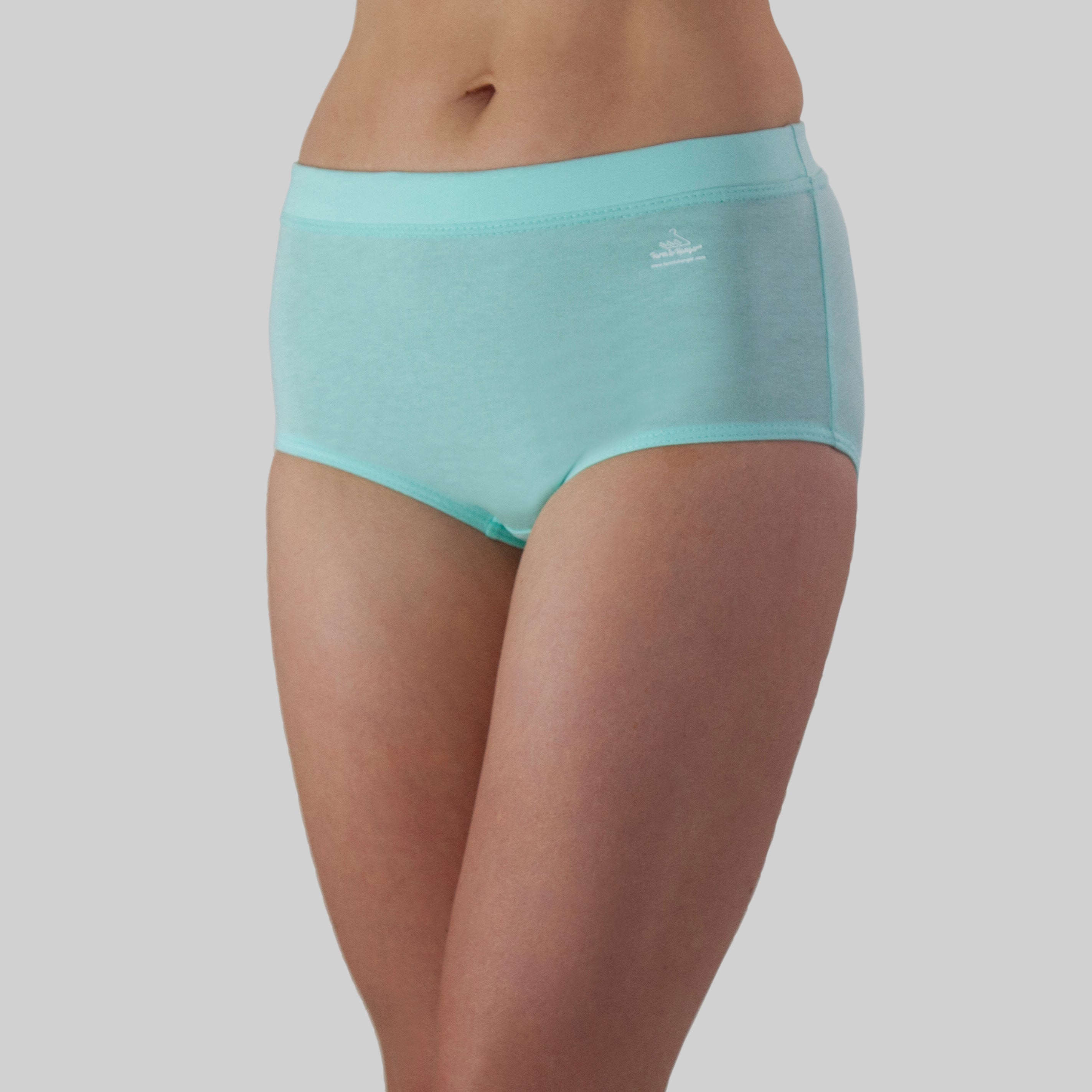 SOLD OUT - High Waist Comfy Bum Knickers - Powder Aqua