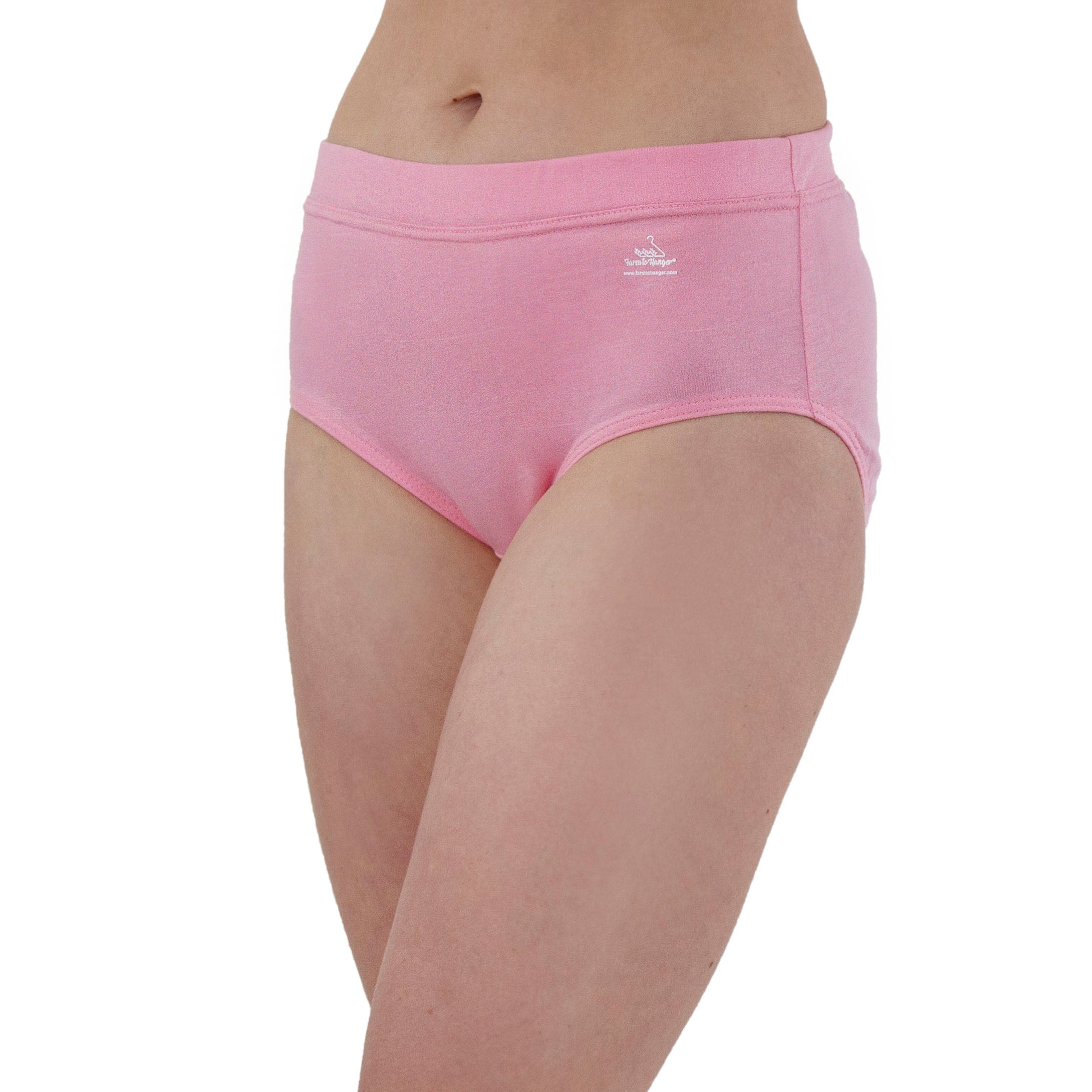 SOLD OUT - Natural Waist Comfy Bum Knickers - Single Colour Triple Set - Pure Pink