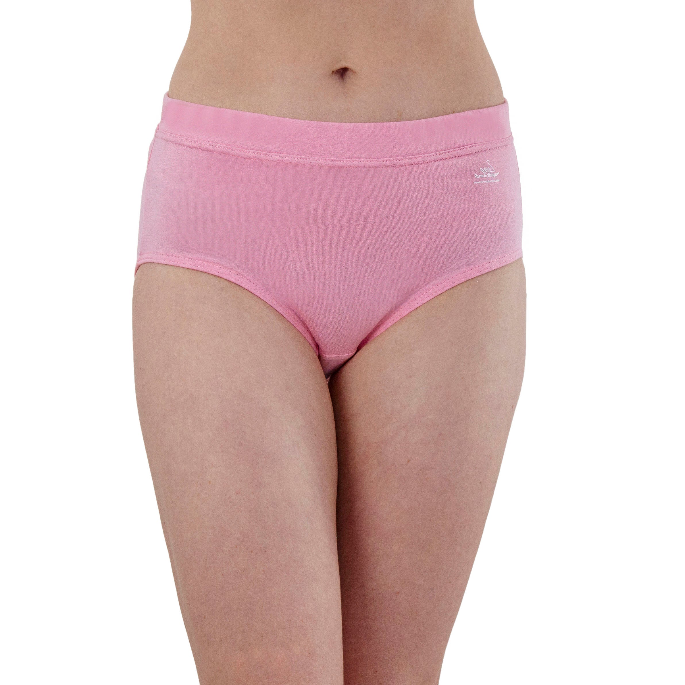 SOLD OUT - Natural Waist Comfy Bum Knickers - Pure Pink