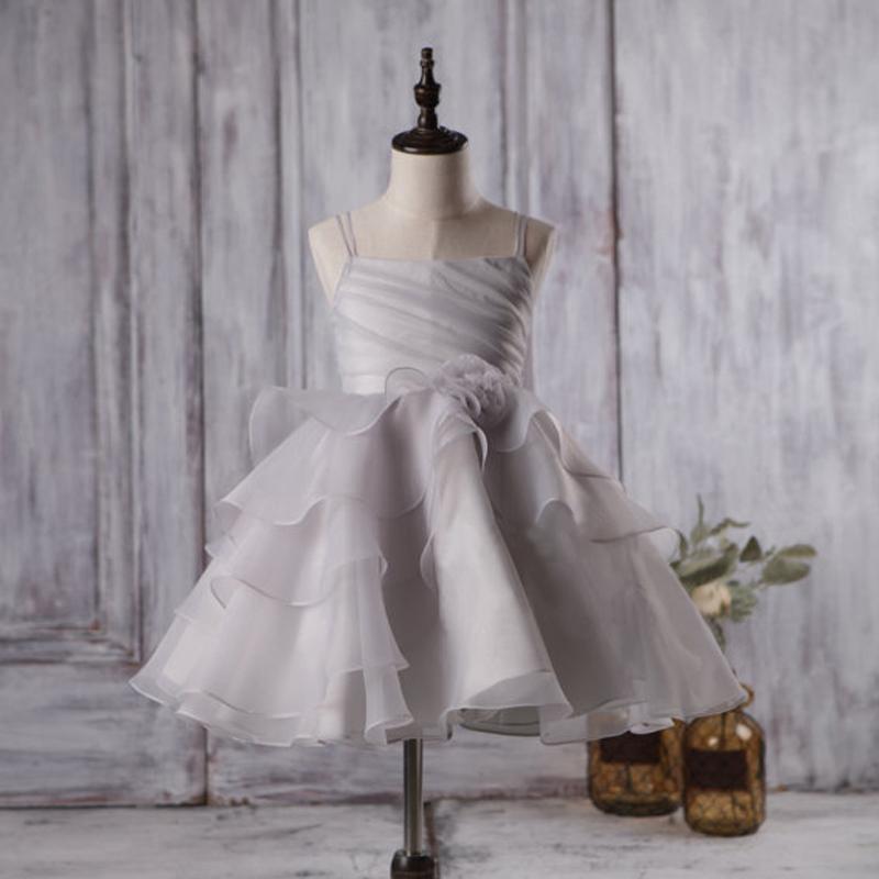 flower girl dress grey