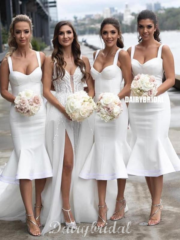 ivory mermaid bridesmaid dresses