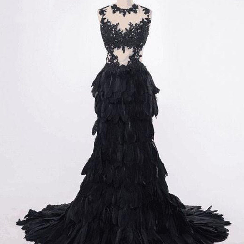 black mermaid wedding gown