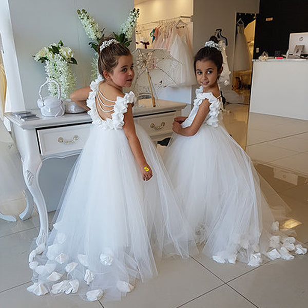 little girl white wedding dresses