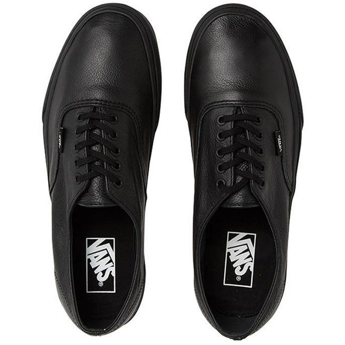 vans authentic black italian leather