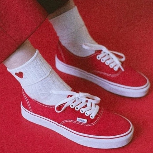 vans authentic red and white