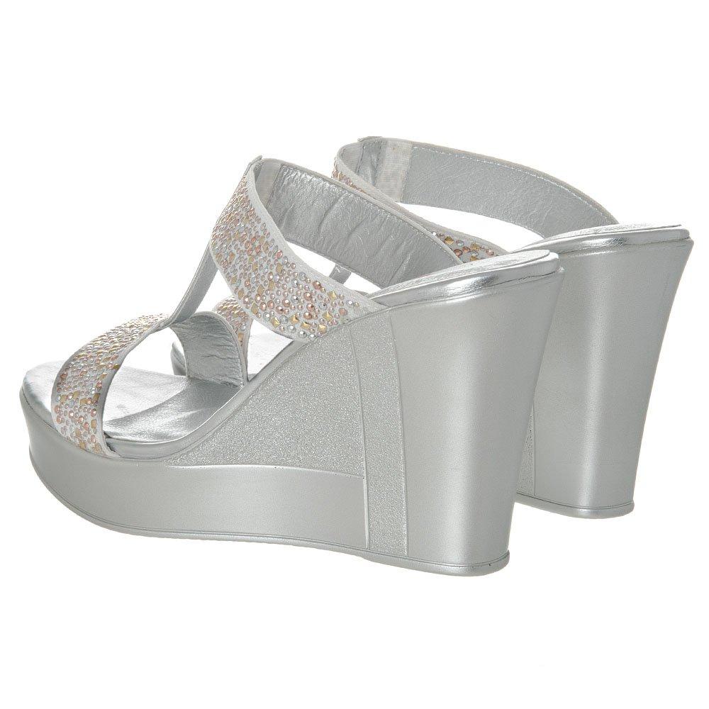 silver wedge mules