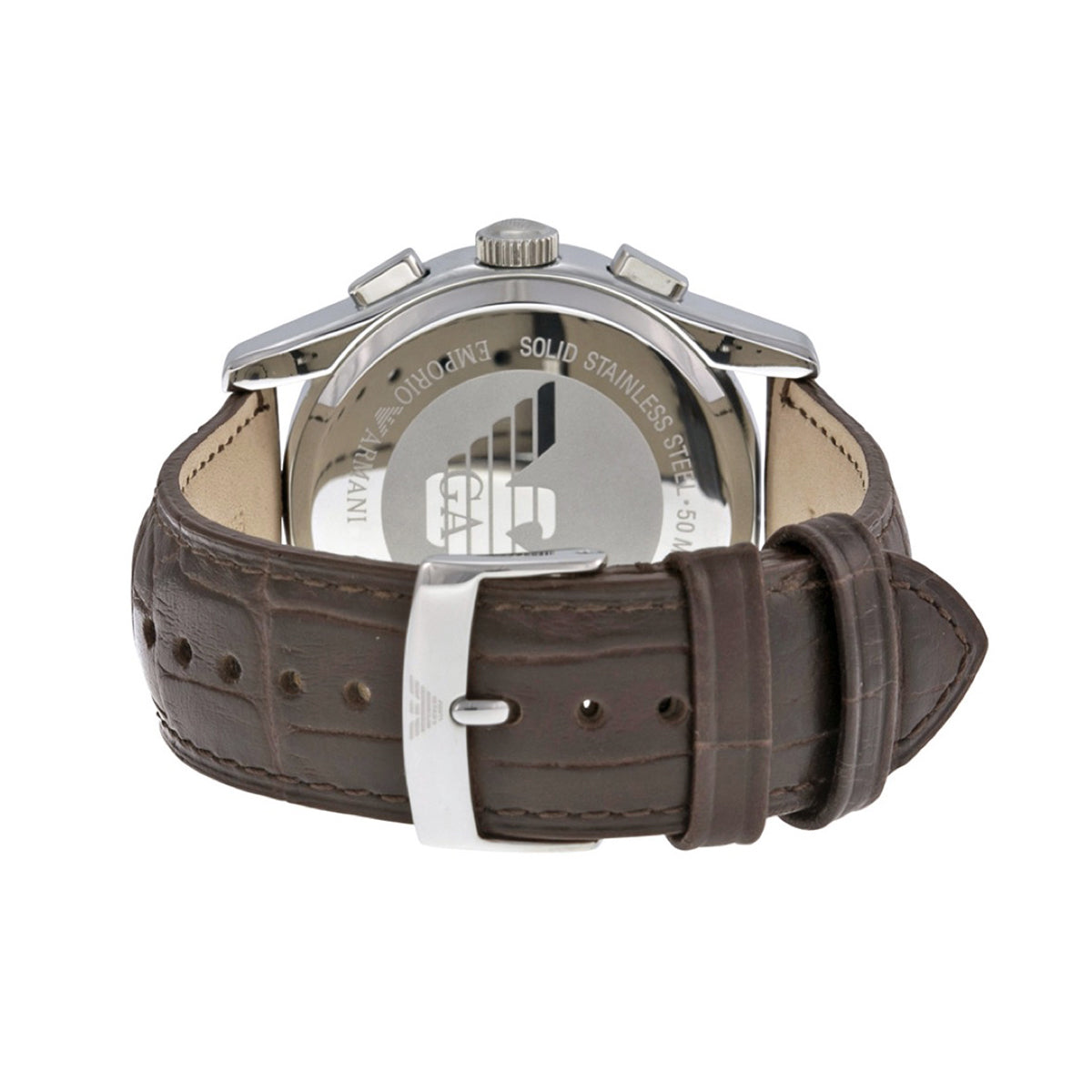 armani brown leather watch