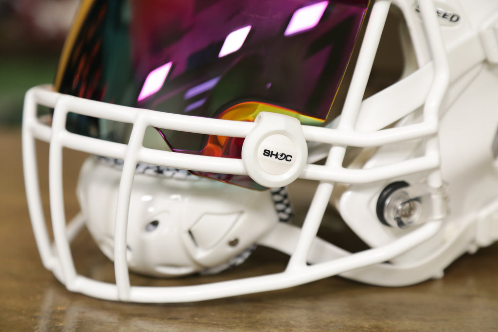 white football visor clips