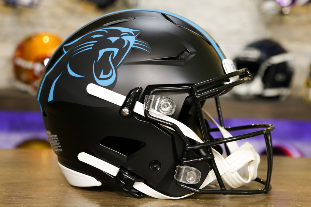 Carolina Panthers Riddell LUNAR Alternate Revolution Speed Display Replica  Football Helmet