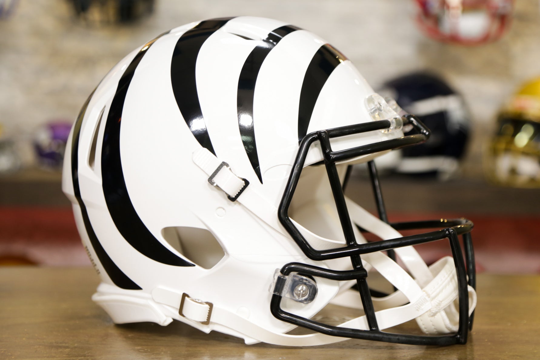 bengals white and black helmet