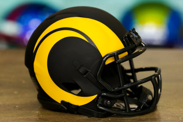 Los Angeles Rams Unsigned Flat Matte Black Speed Mini Helmet Stock #148093  - Mill Creek Sports