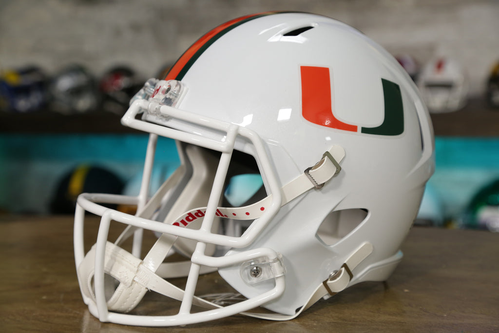 Miami Hurricanes Riddell Speed Replica Helmet – Green Gridiron, Inc.