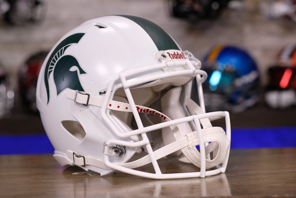 Michigan State Spartans Riddell Speed Authentic Helmet White Green Gridiron Inc