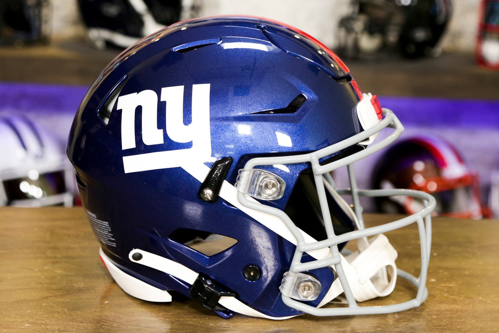 new york giants helmet on field