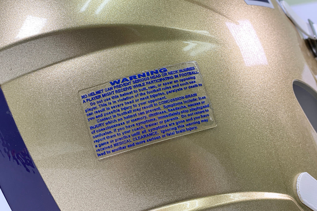 riddell helmet warning label