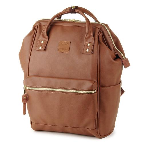 anello® Japan Synthetic Leather Mouthpiece Backpack - Brown AT-B1211 ...