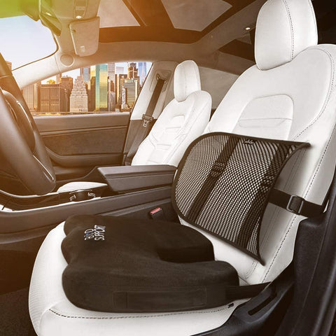 Back support and seat cushion for your car