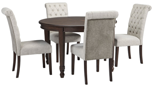 elegant button tufted side chairs in grey tone dining set - Lifestyle Furniture