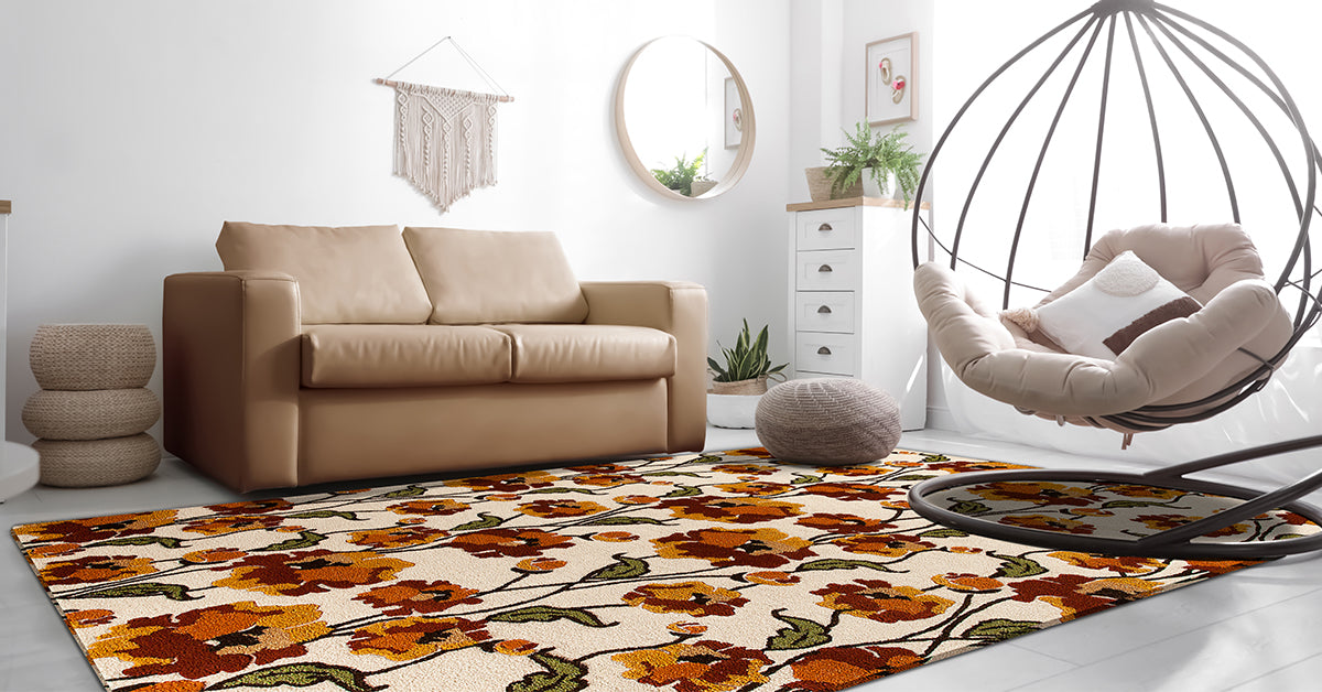 Floral area rug