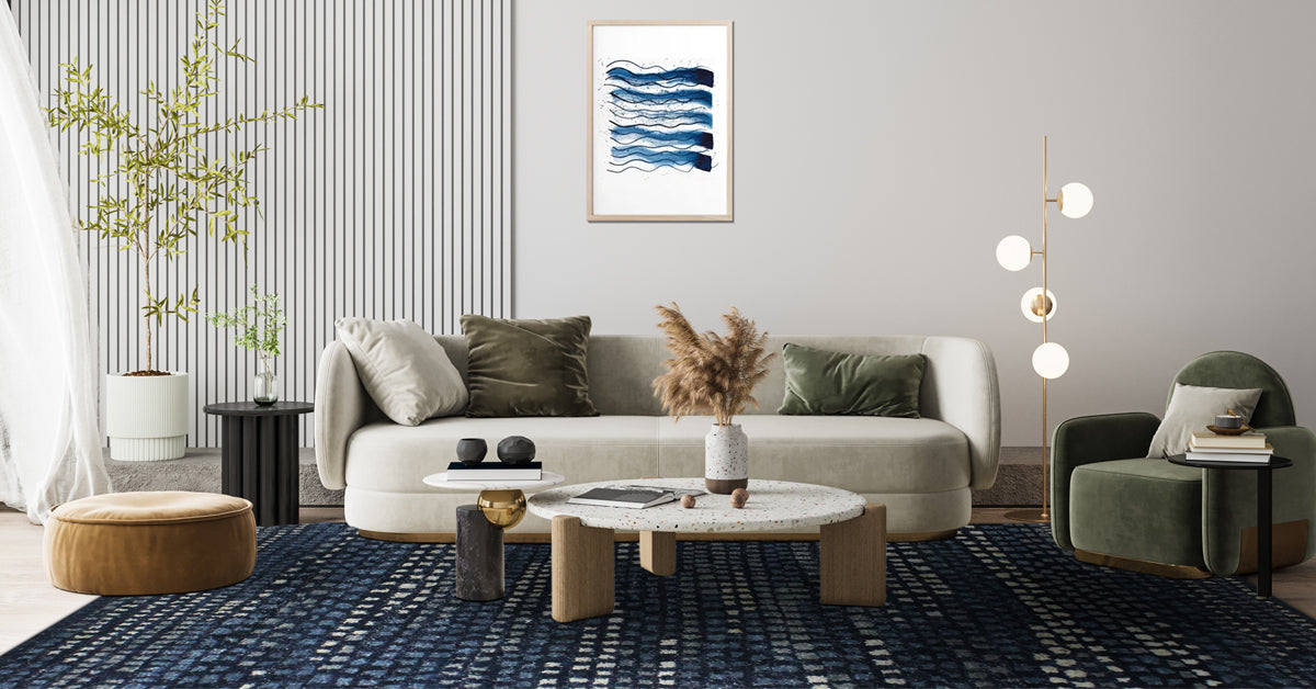 7.Navy Blue Rug Creates A Coastal Look In Your Home