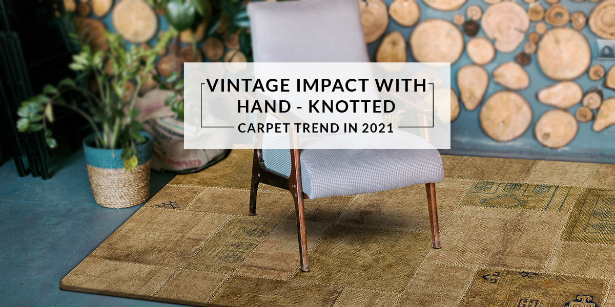 Vintage Patchwork Hand-Knotted Renaissance Sand Carpet