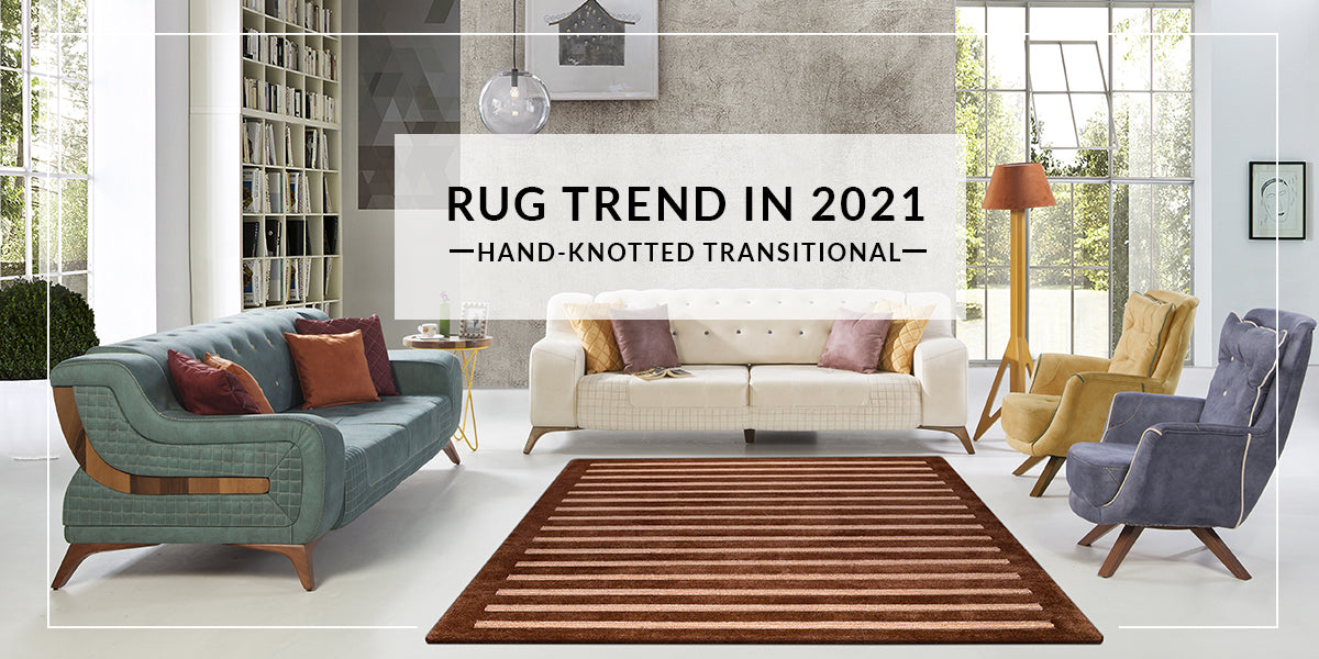 Hand-Knotted Striated Pico Chicago Brown Carpet