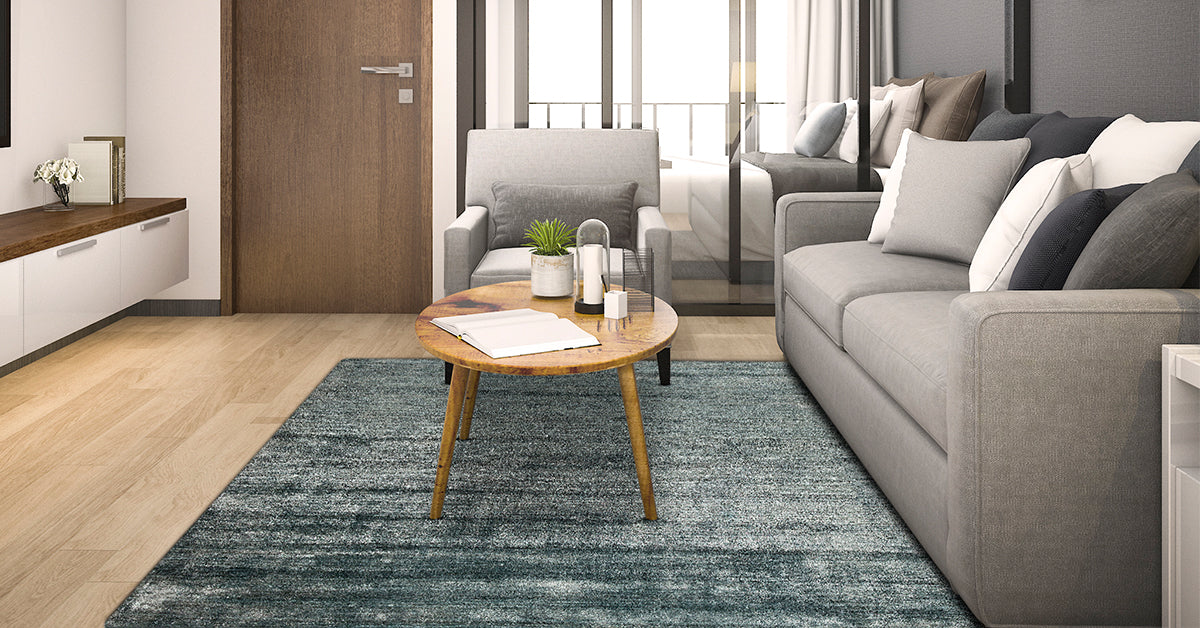 Platinum Bamboo Luxury Aqua Area Rug