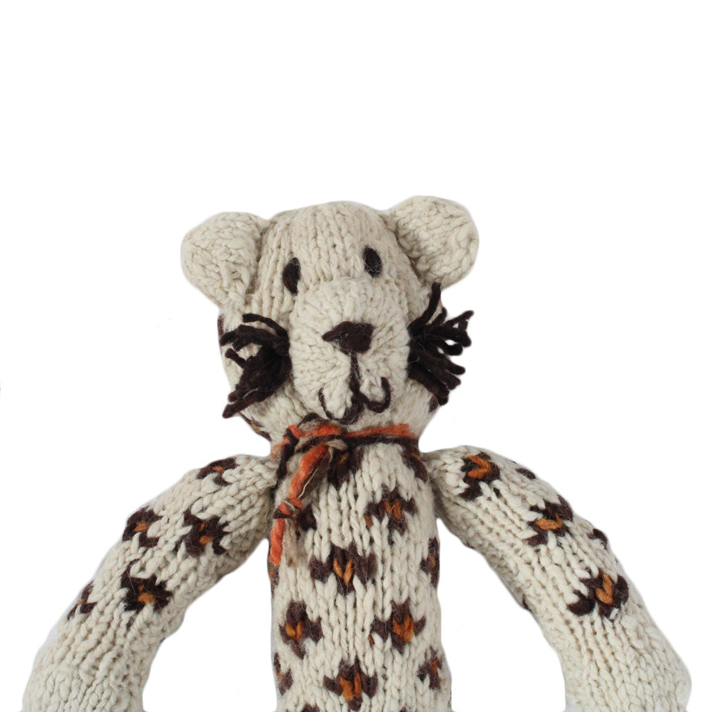 Sarah Snow Leopard Hand Knitted Organic Wool Teddy – Tobs and Ror