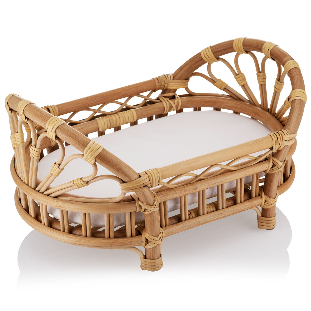 wicker dolls cot