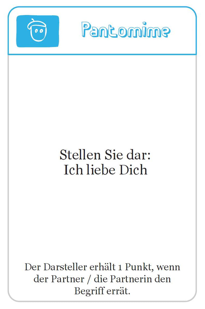 Pantomime Beziehungskarten - als Geschenk zum Hochzeitstag