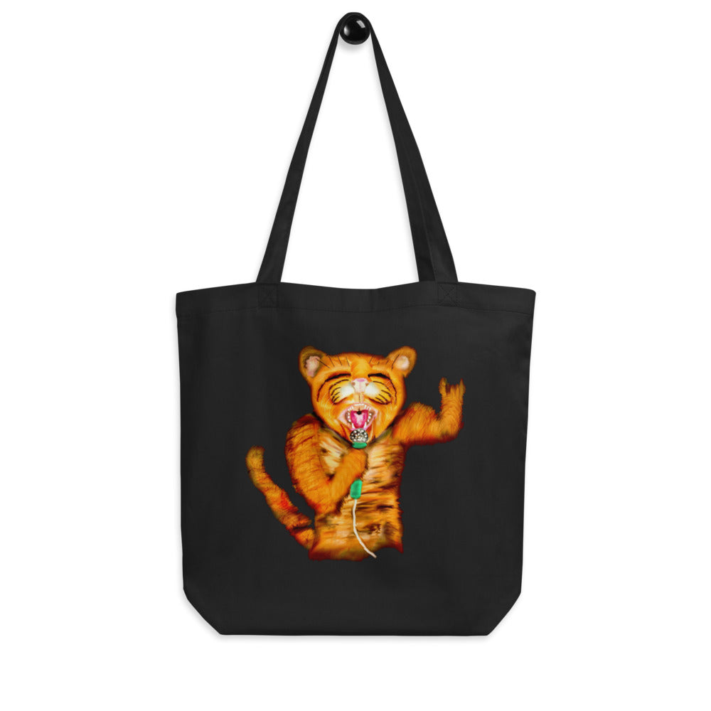 Sustainable Vegan Tote Bag Jaguarundis Cat Rocker